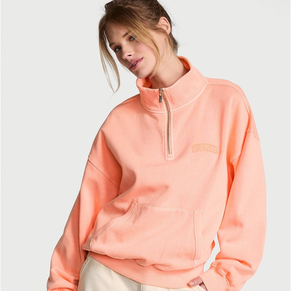 NWT SOLD OUT Victoria’s Secret Ivy Fleece 1/4 Zip Sweatshirt. Size M